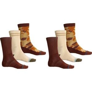 Stance Socks Mens L Six (6) Pair Crew Combed Cotton Blend Underfoot Cushioning